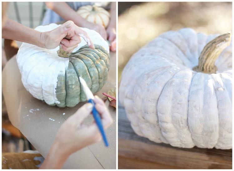 white & glitter pumpkin