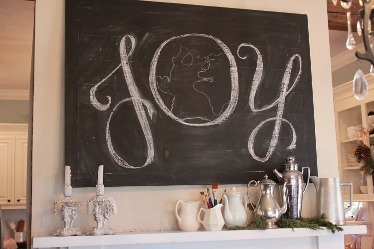 Christmas Cottage l Joy to the World chalkboard