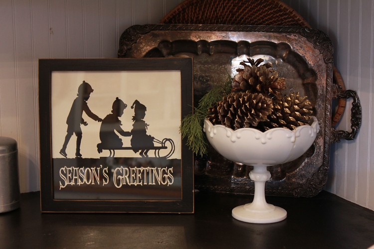 Christmas Cottage - lovely silhouette vignette