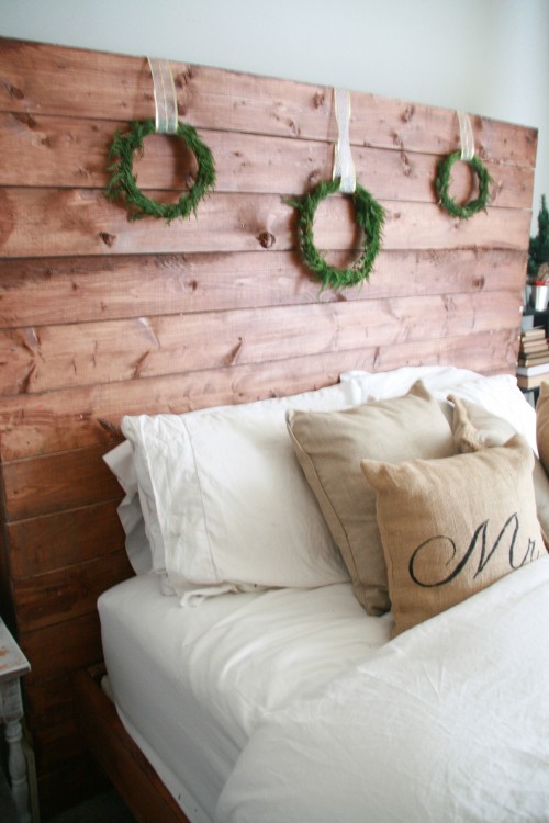 Christmas wooden headboard