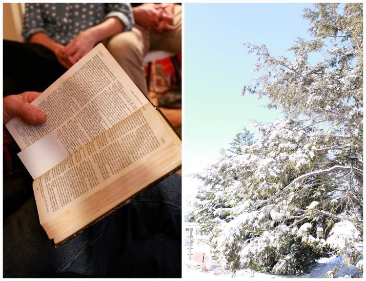 Daddy reading the Christmas story