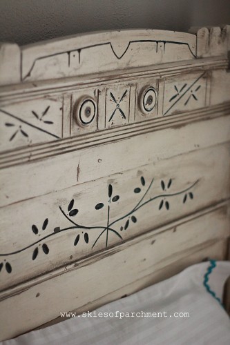 antique headboard