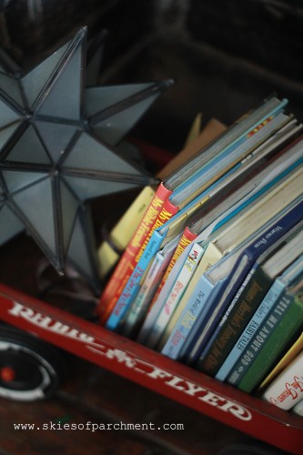 wagon with books