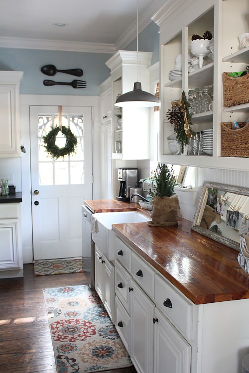 a christmas cottage kitchen