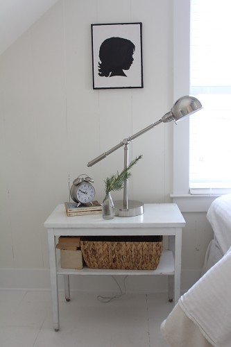 attic bedroom bedside