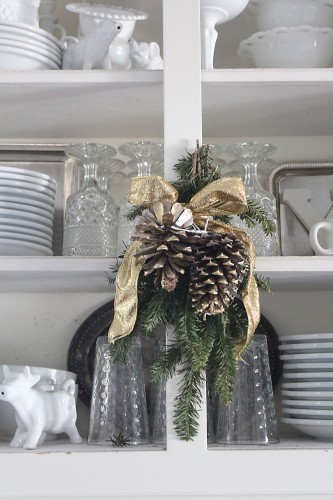 kitchen shelves greenery