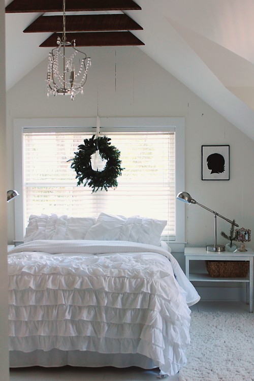 white attic bedroom