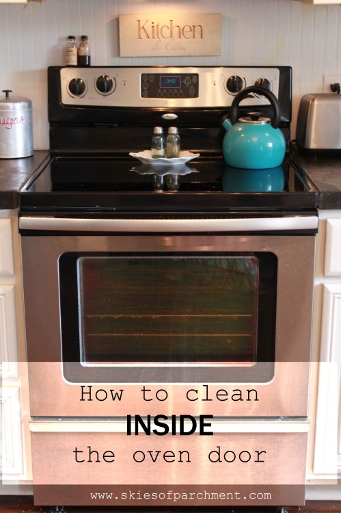 how to clean inside the oven door