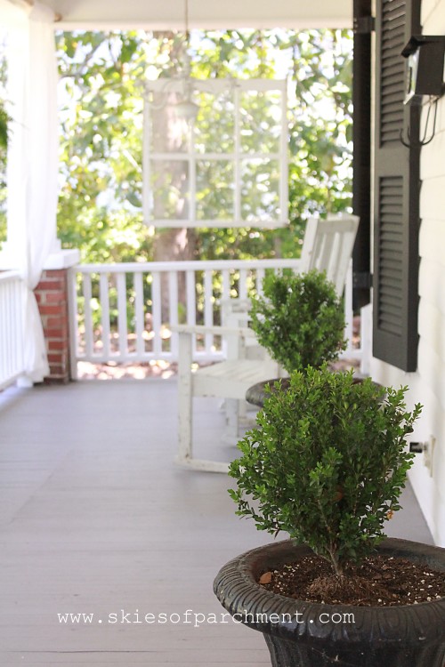 front porch boxwoods