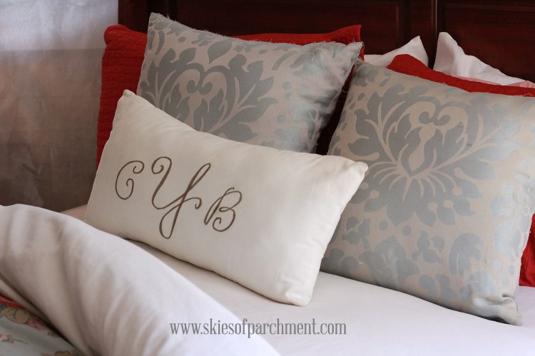 monogrammed pillow