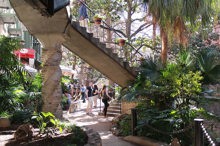 Riverwalk lush greenery